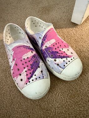 Native Shoes Little Kids Pink Purple Jefferson Slip On Water Shoes Size 12